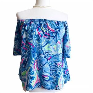 Lilly Pulitzer Off-The-Shoulder Sain Top Sz XS